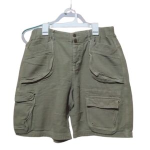 Free People Olive Cargo Shorts